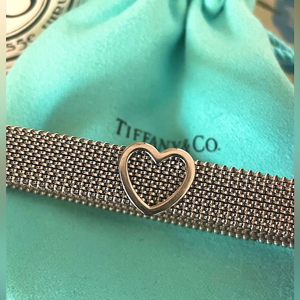 Tiffany & Co. COLLECTABLE Elsa Peretti Mesh Heart Bracelet (stretch)